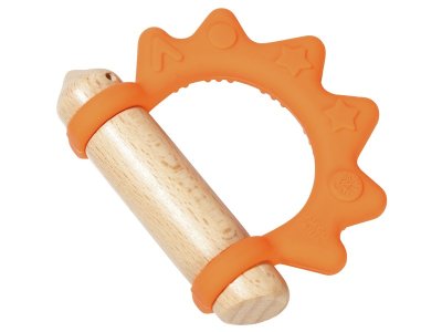 Zoom bild av Wood and silicone TEETHING RATTLE Little hedgehog