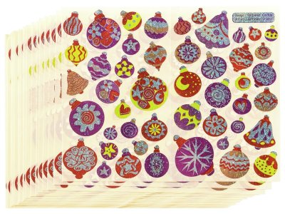 Zoom bild av HOLOGRAM STICKERS Christmas baubles