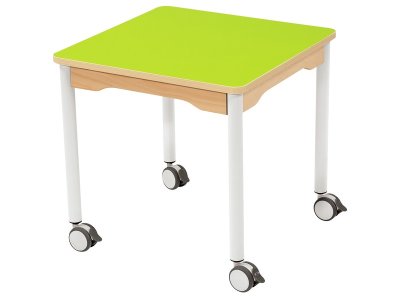 Zoom bild av LAMINATED TABLE TOP ? LEGS WITH CASTORS ? 60x60 cm square - S0 -