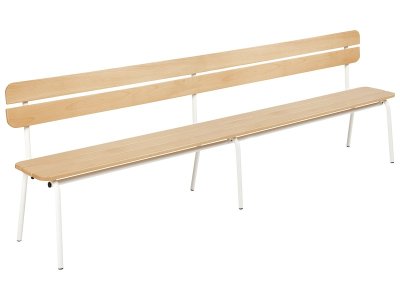 Zoom bild av METAL AND WOOD BENCH With backrest L: 160 cm 5 boards