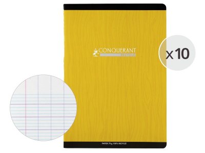 Zoom bild av SET OF 10 A4 RECYCLED EXERCISE BOOKS - 96 pages Séyès ruled pape