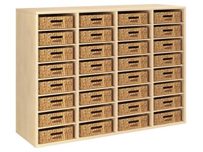 Zoom bild av MELAMINE CABINET H: 102 cm - L: 139 cm 32 baskets 28 shelves