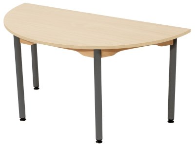 Zoom bild av MELAMINE TABLE TOP METAL LEGS 120x60 cm semi-circle SEMI-CIRCU
