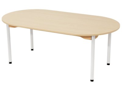 Zoom bild av LAMINATED TABLE TOP ? BLUE METAL LEGS ? 150x80 cm oval - S0 - H: