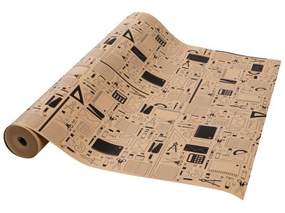 Zoom bild av ROLL OF KRAFT PAPER WITH DESIGNS Office tools