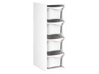 Zoom bild av MELAMINE CABINET H: 102 cm - L: 36 cm 4 plastic containers on ra